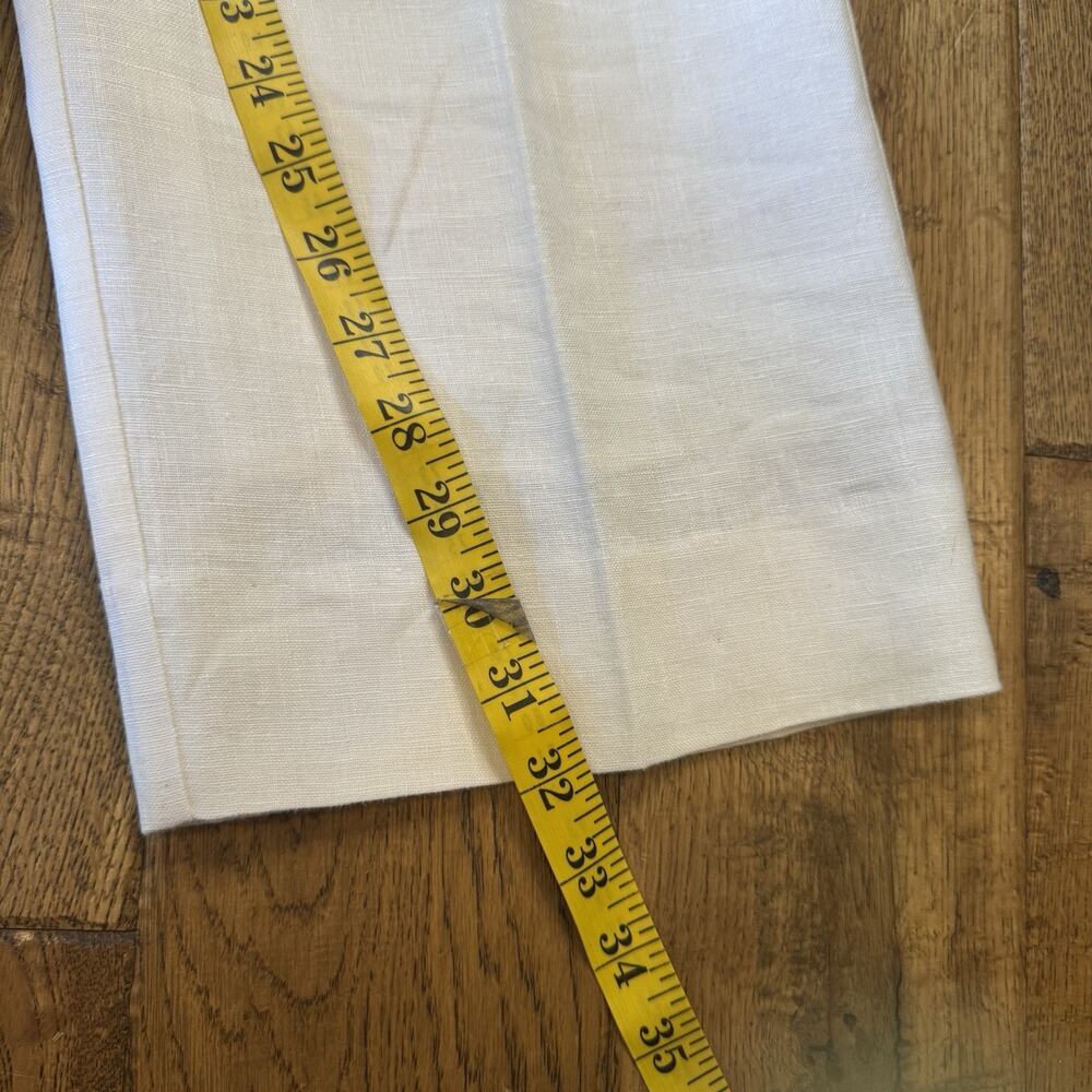 Kim Rogers White Linen Lined Pants Pull On Straight Leg Trouser Womens Sz L - Picture 6 of 7
